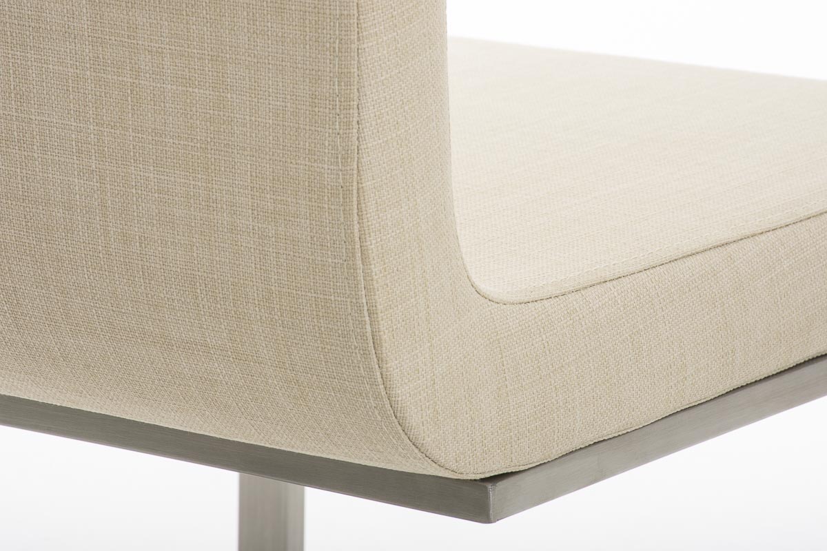 TPFLiving Esszimmerstuhl Belfast Stoff Freischwinger Gestell Edelstahl TPFLiving Esszimmerstuhl Belfast Stoff Freischwinger Gestell Edelstahl