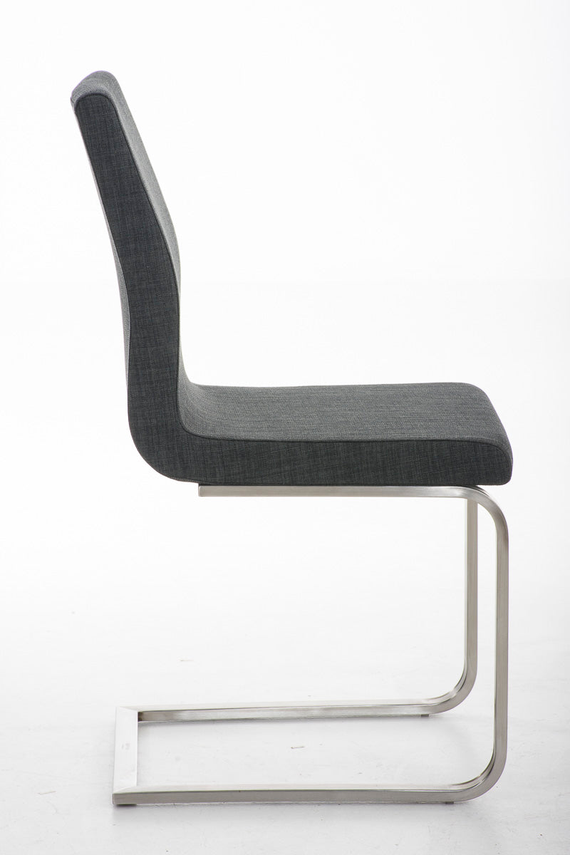 TPFLiving Esszimmerstuhl Belfast Stoff Freischwinger Gestell Edelstahl TPFLiving Esszimmerstuhl Belfast Stoff Freischwinger Gestell Edelstahl