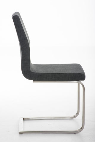 TPFLiving Esszimmerstuhl Belfast Stoff Freischwinger Gestell Edelstahl TPFLiving Esszimmerstuhl Belfast Stoff Freischwinger Gestell Edelstahl