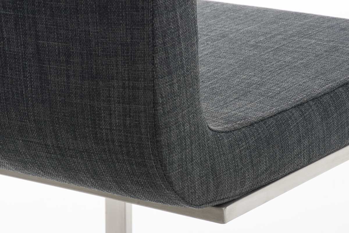 TPFLiving Esszimmerstuhl Belfast Stoff Freischwinger Gestell Edelstahl TPFLiving Esszimmerstuhl Belfast Stoff Freischwinger Gestell Edelstahl