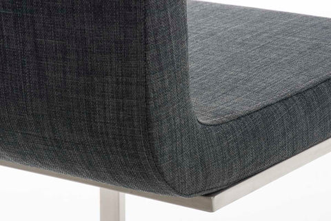 TPFLiving Esszimmerstuhl Belfast Stoff Freischwinger Gestell Edelstahl TPFLiving Esszimmerstuhl Belfast Stoff Freischwinger Gestell Edelstahl