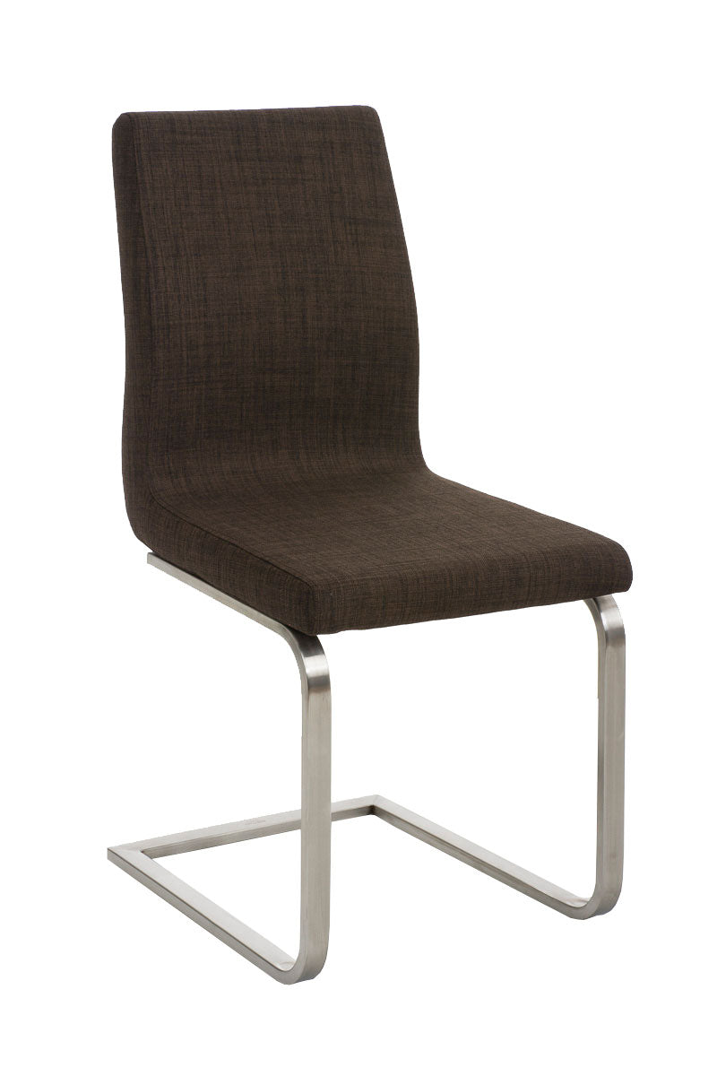 TPFLiving Esszimmerstuhl Belfast Stoff Freischwinger Gestell Edelstahl TPFLiving Esszimmerstuhl Belfast Stoff Freischwinger Gestell Edelstahl