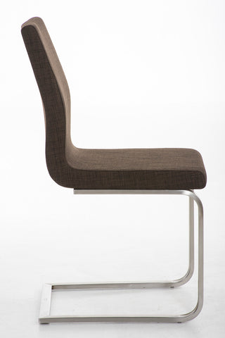 TPFLiving Esszimmerstuhl Belfast Stoff Freischwinger Gestell Edelstahl TPFLiving Esszimmerstuhl Belfast Stoff Freischwinger Gestell Edelstahl