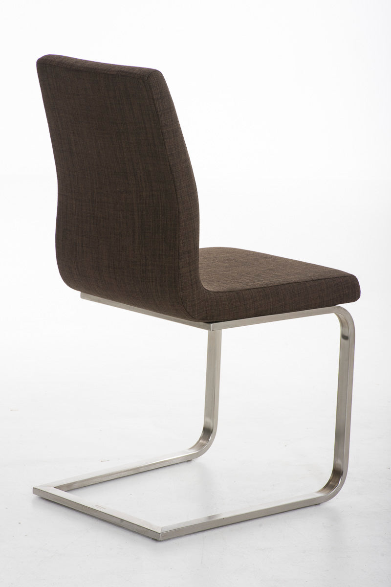 TPFLiving Esszimmerstuhl Belfast Stoff Freischwinger Gestell Edelstahl TPFLiving Esszimmerstuhl Belfast Stoff Freischwinger Gestell Edelstahl