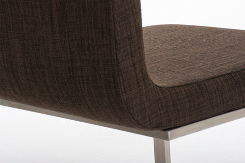 TPFLiving Esszimmerstuhl Belfast Stoff Freischwinger Gestell Edelstahl TPFLiving Esszimmerstuhl Belfast Stoff Freischwinger Gestell Edelstahl