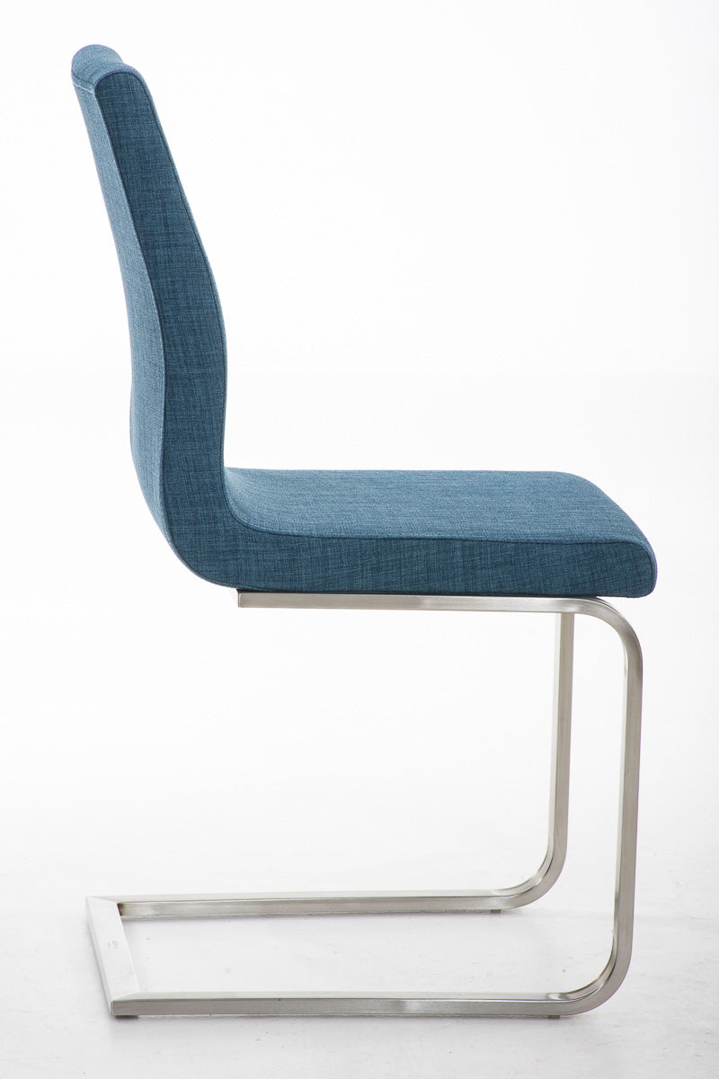 TPFLiving Esszimmerstuhl Belfast Stoff Freischwinger Gestell Edelstahl TPFLiving Esszimmerstuhl Belfast Stoff Freischwinger Gestell Edelstahl