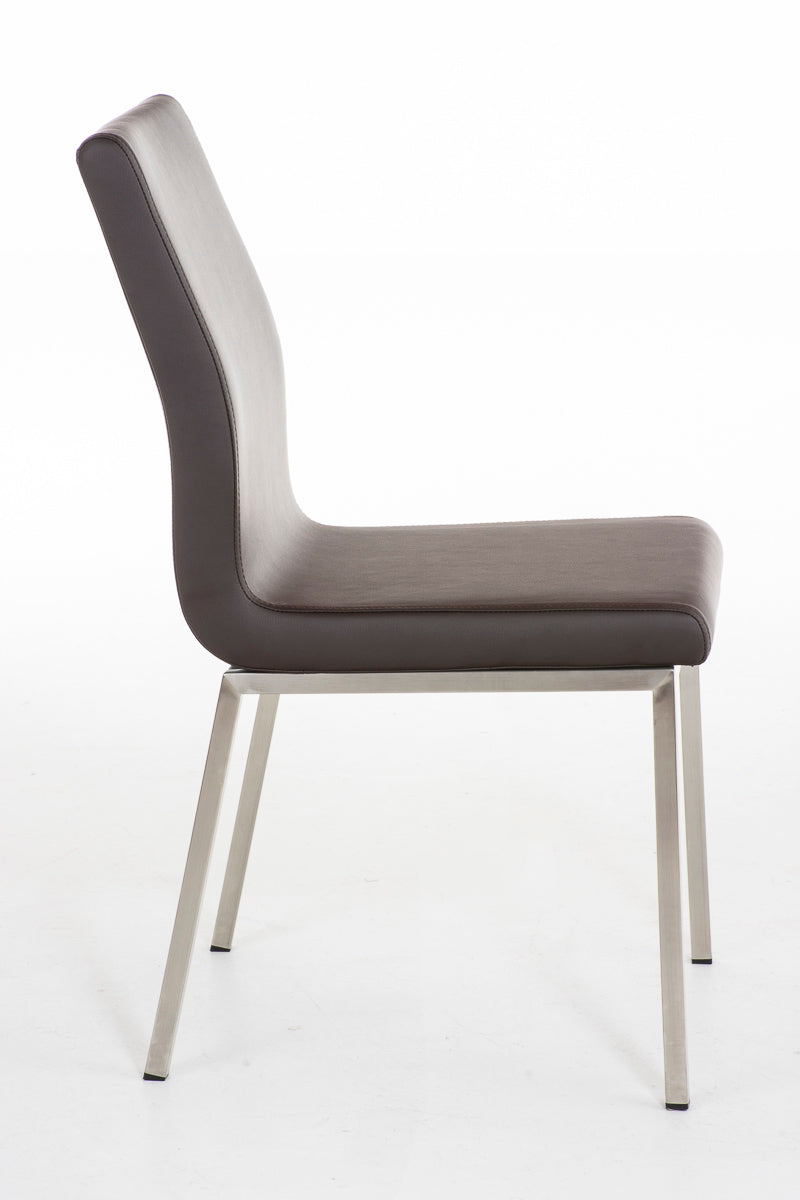 TPFLiving Esszimmerstuhl Colle Kunstleder Gestell Edelstahl gebürstet TPFLiving Esszimmerstuhl Colle Kunstleder Gestell Edelstahl gebürstet