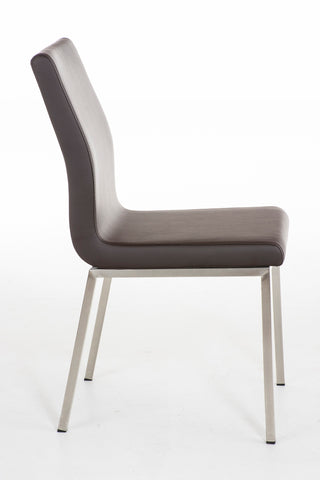 TPFLiving Esszimmerstuhl Colle Kunstleder Gestell Edelstahl gebürstet TPFLiving Esszimmerstuhl Colle Kunstleder Gestell Edelstahl gebürstet