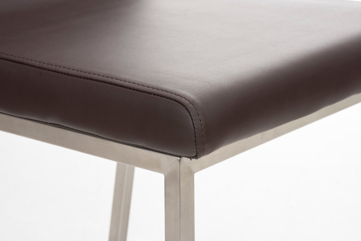 TPFLiving Esszimmerstuhl Colle Kunstleder Gestell Edelstahl gebürstet TPFLiving Esszimmerstuhl Colle Kunstleder Gestell Edelstahl gebürstet