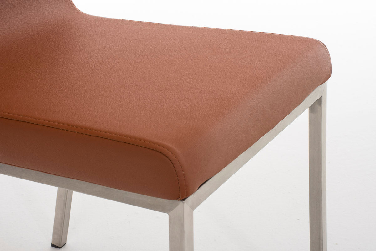 TPFLiving Esszimmerstuhl Colle Kunstleder Gestell Edelstahl gebürstet TPFLiving Esszimmerstuhl Colle Kunstleder Gestell Edelstahl gebürstet