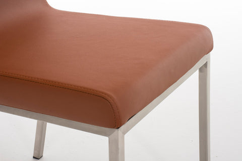 TPFLiving Esszimmerstuhl Colle Kunstleder Gestell Edelstahl gebürstet TPFLiving Esszimmerstuhl Colle Kunstleder Gestell Edelstahl gebürstet