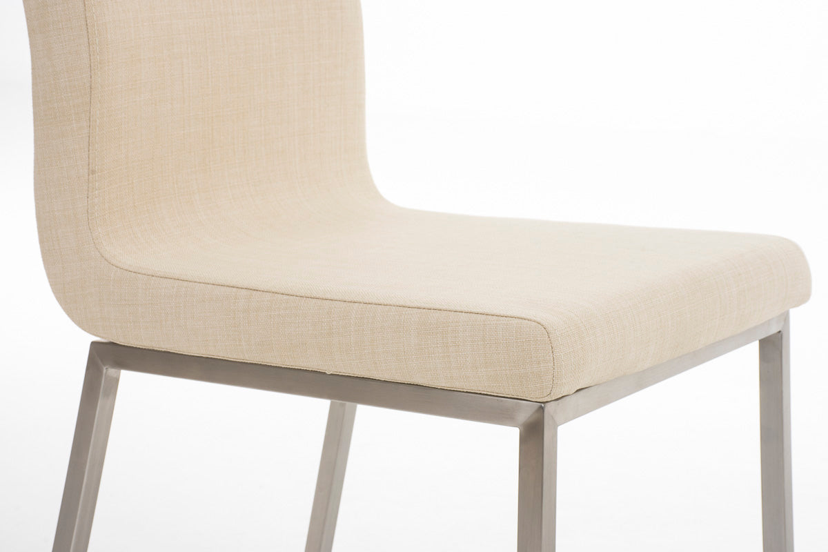 TPFLiving Esszimmerstuhl Colle Stoff Gestell Edelstahl gebürstet TPFLiving Esszimmerstuhl Colle Stoff Gestell Edelstahl gebürstet