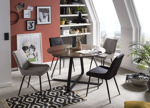 TPFLiving 2er Set Esszimmerstuhl Oliver Stoff mit Diamantsteppung TPFLiving 2er Set Esszimmerstuhl Oliver Stoff mit Diamantsteppung