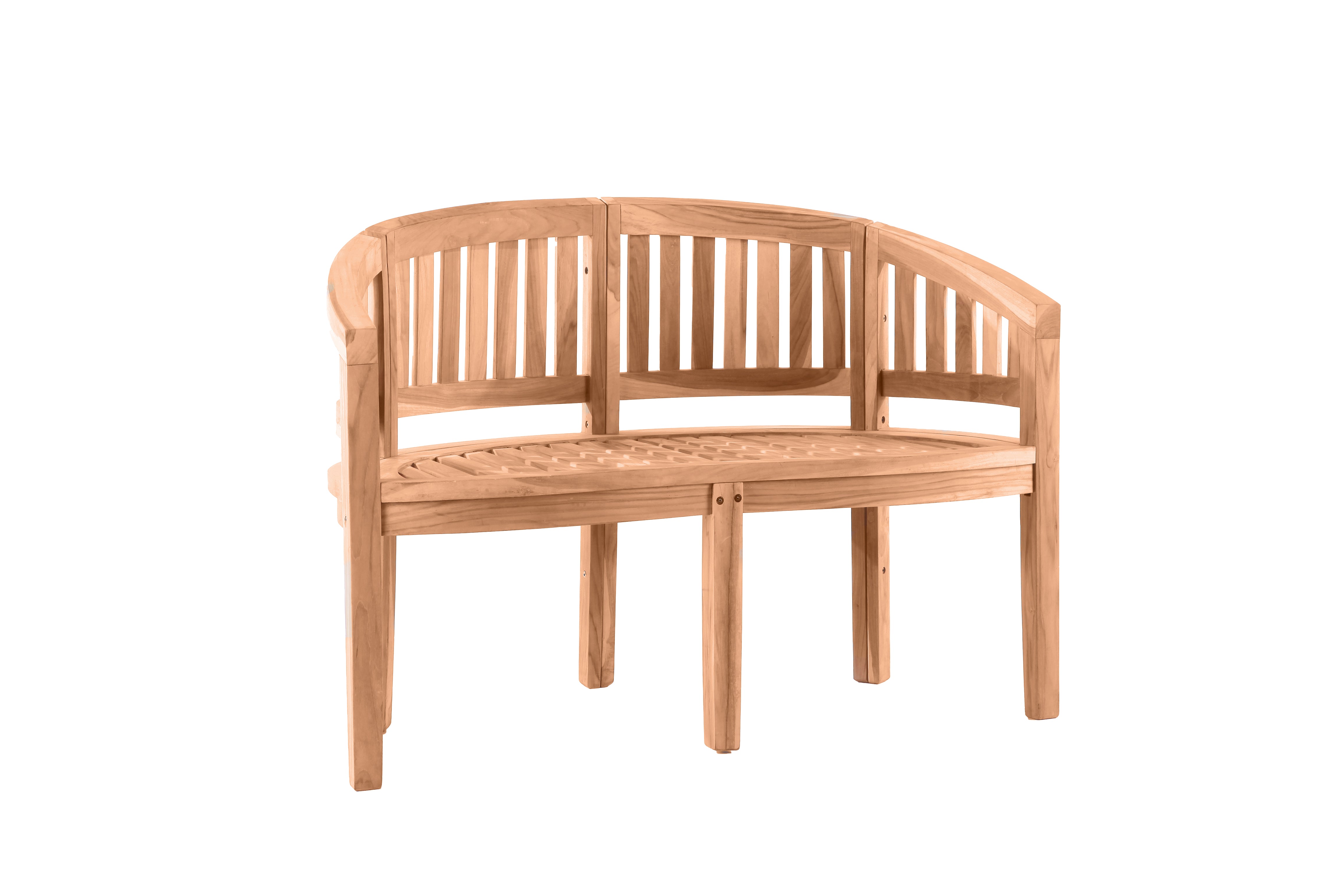 TPFGarden Gartensitzbank Teaka 2-Sitzer in Bananenform, 120 cm,Teakholz TPFGarden Gartensitzbank Teaka 2-Sitzer in Bananenform, 120 cm,Teakholz