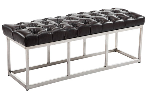 TPFLiving Sitzbank Amor Kunstleder - Gestell Edelstahl matt gebürstet - 120 TPFLiving Sitzbank Amor Kunstleder - Gestell Edelstahl matt gebürstet - 120
