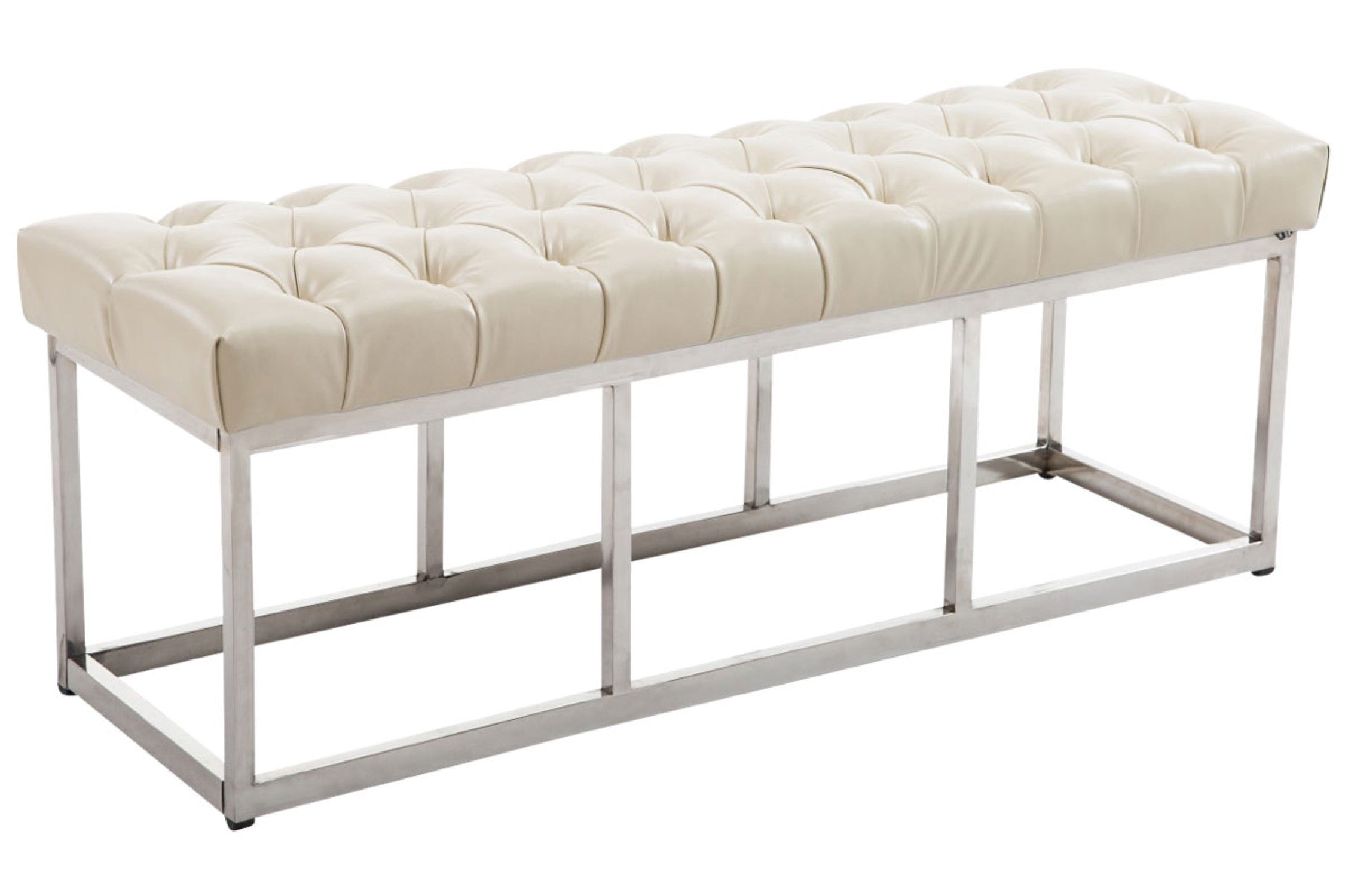 TPFLiving Sitzbank Amor Kunstleder - Gestell Edelstahl matt gebürstet - 120 TPFLiving Sitzbank Amor Kunstleder - Gestell Edelstahl matt gebürstet - 120