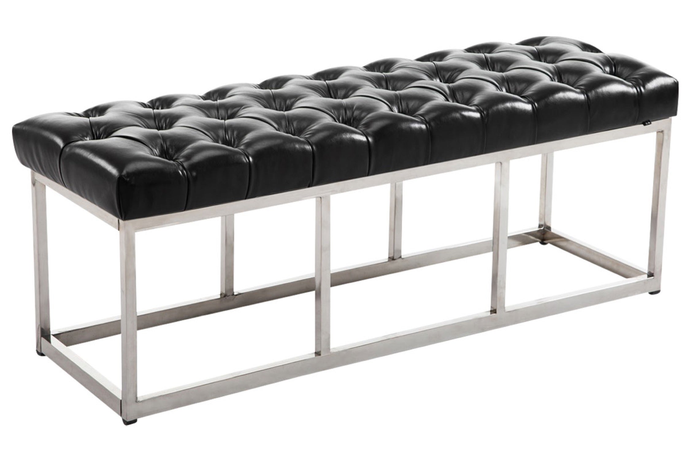 TPFLiving Sitzbank Amor Kunstleder - Gestell Edelstahl matt gebürstet - 120 TPFLiving Sitzbank Amor Kunstleder - Gestell Edelstahl matt gebürstet - 120