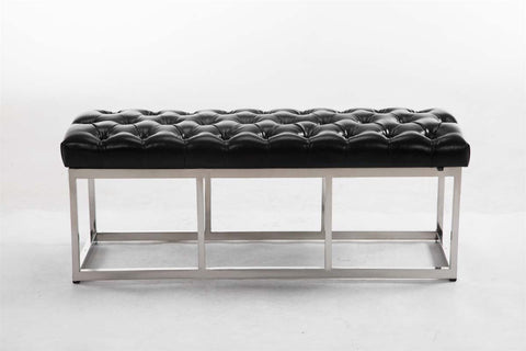 TPFLiving Sitzbank Amor Kunstleder - Gestell Edelstahl matt gebürstet - 120 TPFLiving Sitzbank Amor Kunstleder - Gestell Edelstahl matt gebürstet - 120