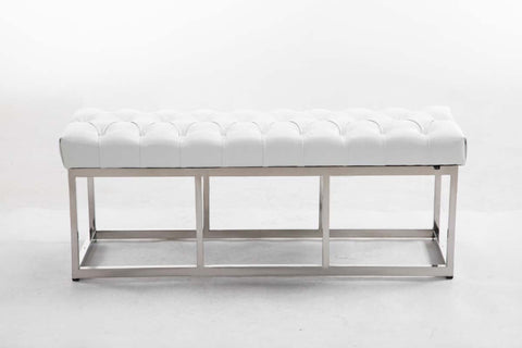 TPFLiving Sitzbank Amor Kunstleder - Gestell Edelstahl matt gebürstet - 120 TPFLiving Sitzbank Amor Kunstleder - Gestell Edelstahl matt gebürstet - 120