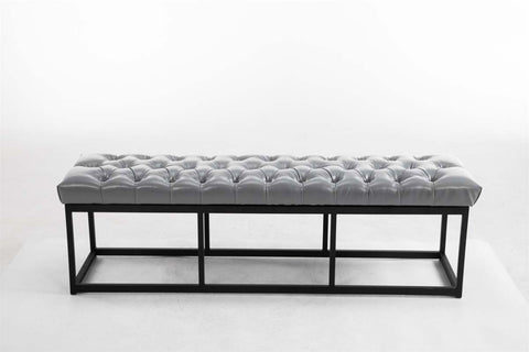 TPFLiving Sitzbank Amor Kunstleder - Gestell matt schwarz - 150 TPFLiving Sitzbank Amor Kunstleder - Gestell matt schwarz - 150