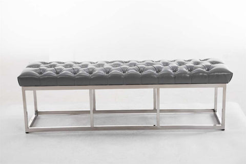 TPFLiving Sitzbank Amor Kunstleder - Gestell Edelstahl matt gebürstet - 150 TPFLiving Sitzbank Amor Kunstleder - Gestell Edelstahl matt gebürstet - 150