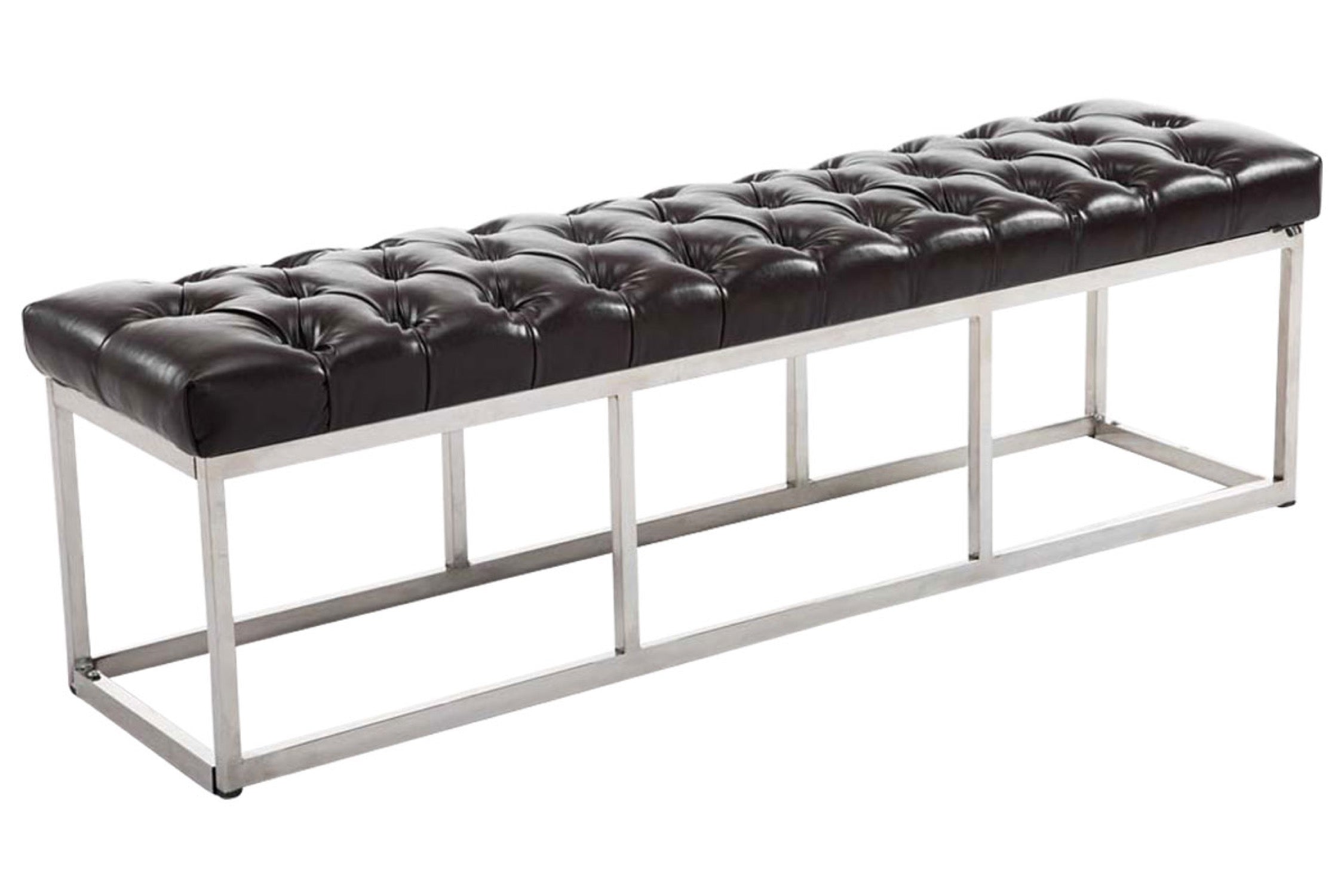 TPFLiving Sitzbank Amor Kunstleder - Gestell Edelstahl matt gebürstet - 150 TPFLiving Sitzbank Amor Kunstleder - Gestell Edelstahl matt gebürstet - 150