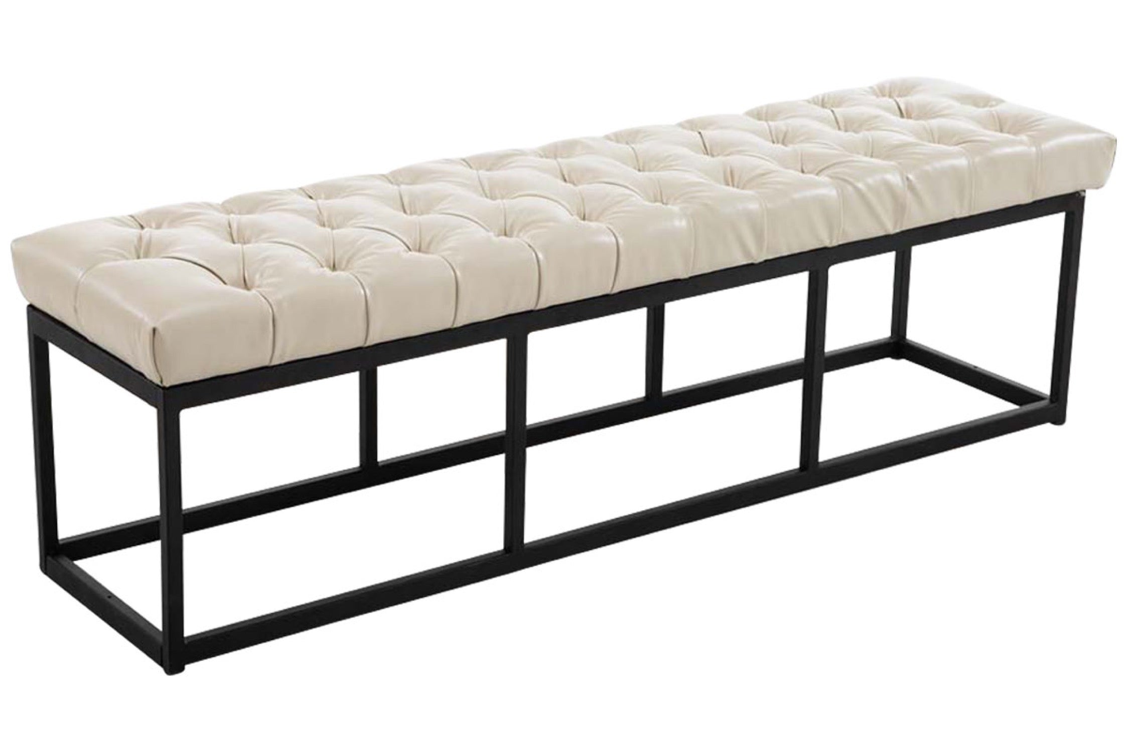 TPFLiving Sitzbank Amor Kunstleder - Gestell matt schwarz - 150 TPFLiving Sitzbank Amor Kunstleder - Gestell matt schwarz - 150