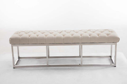 TPFLiving Sitzbank Amor Stoff - Gestell Edelstahl matt gebürstet - 150 TPFLiving Sitzbank Amor Stoff - Gestell Edelstahl matt gebürstet - 150