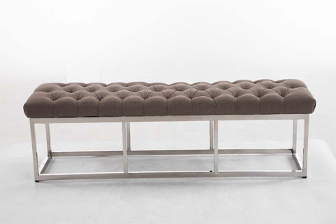 TPFLiving Sitzbank Amor Stoff - Gestell Edelstahl matt gebürstet - 150 TPFLiving Sitzbank Amor Stoff - Gestell Edelstahl matt gebürstet - 150