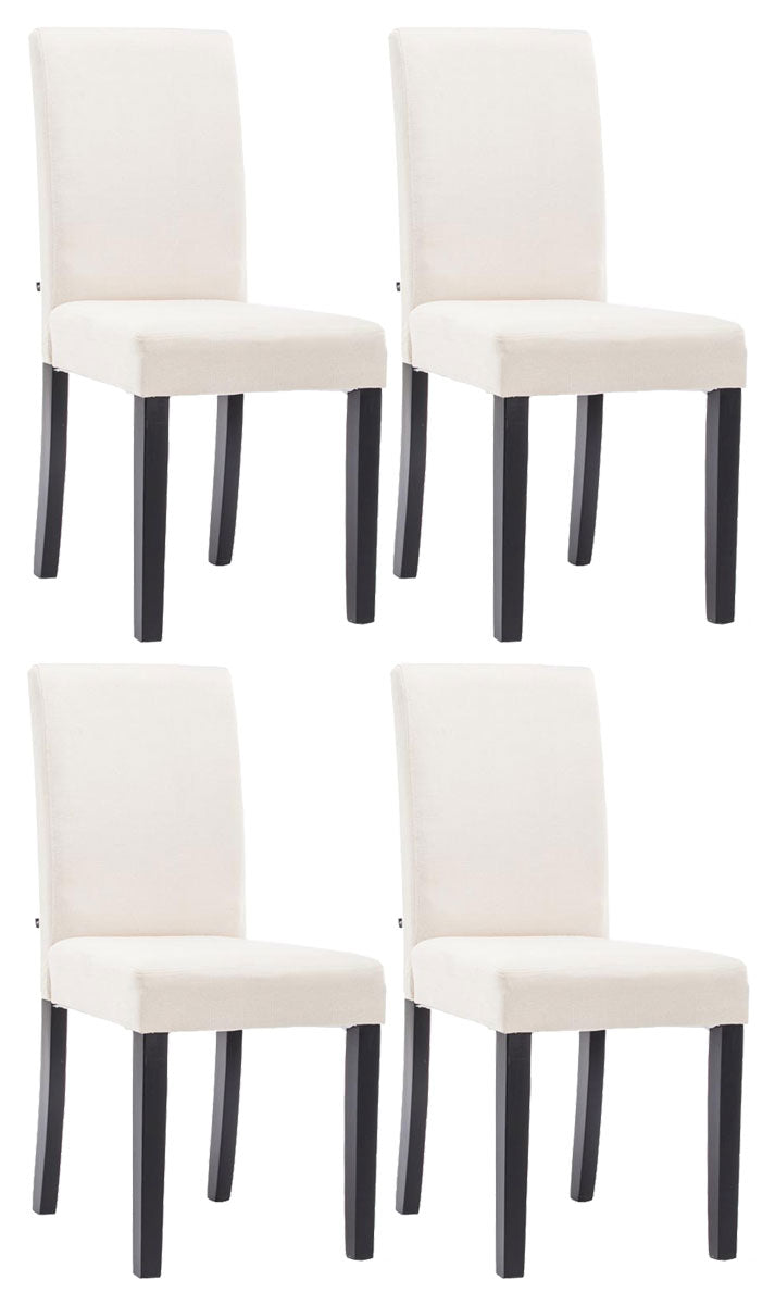 TPFLiving 4er Set Esszimmerstuhl Ines Stoff Gestell Holz Schwarz TPFLiving 4er Set Esszimmerstuhl Ines Stoff Gestell Holz Schwarz