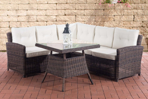 TPFGarden Eckgarnitur Siesta Rundrattan cremeweiß TPFGarden Eckgarnitur Siesta Rundrattan cremeweiß