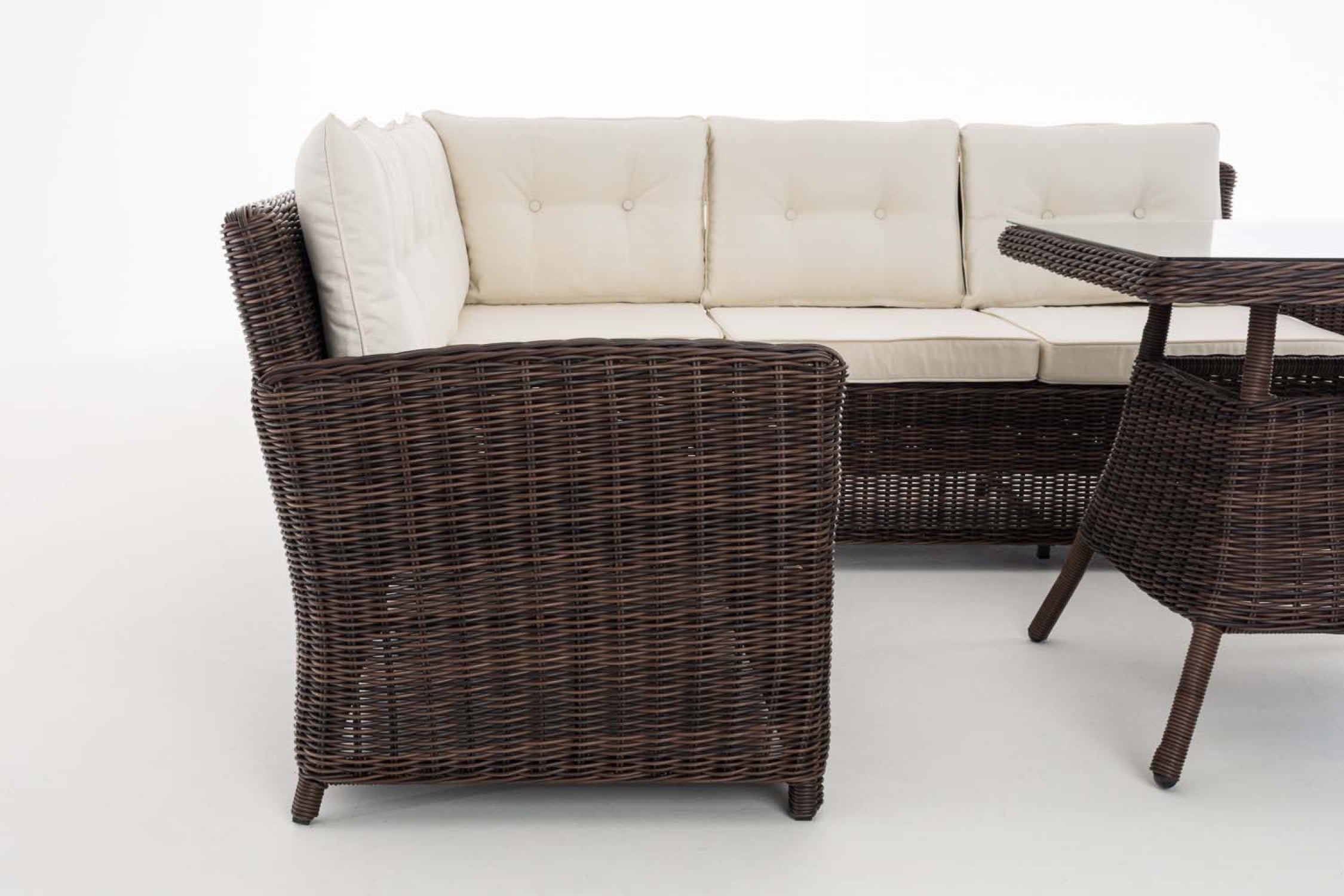 TPFGarden Eckgarnitur Siesta Rundrattan cremeweiß TPFGarden Eckgarnitur Siesta Rundrattan cremeweiß