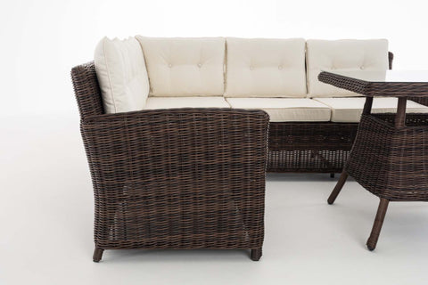 TPFGarden Eckgarnitur Siesta Rundrattan cremeweiß TPFGarden Eckgarnitur Siesta Rundrattan cremeweiß