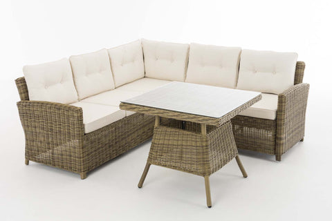 TPFGarden Eckgarnitur Siesta Rundrattan cremeweiß TPFGarden Eckgarnitur Siesta Rundrattan cremeweiß