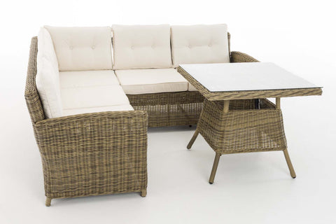 TPFGarden Eckgarnitur Siesta Rundrattan cremeweiß TPFGarden Eckgarnitur Siesta Rundrattan cremeweiß