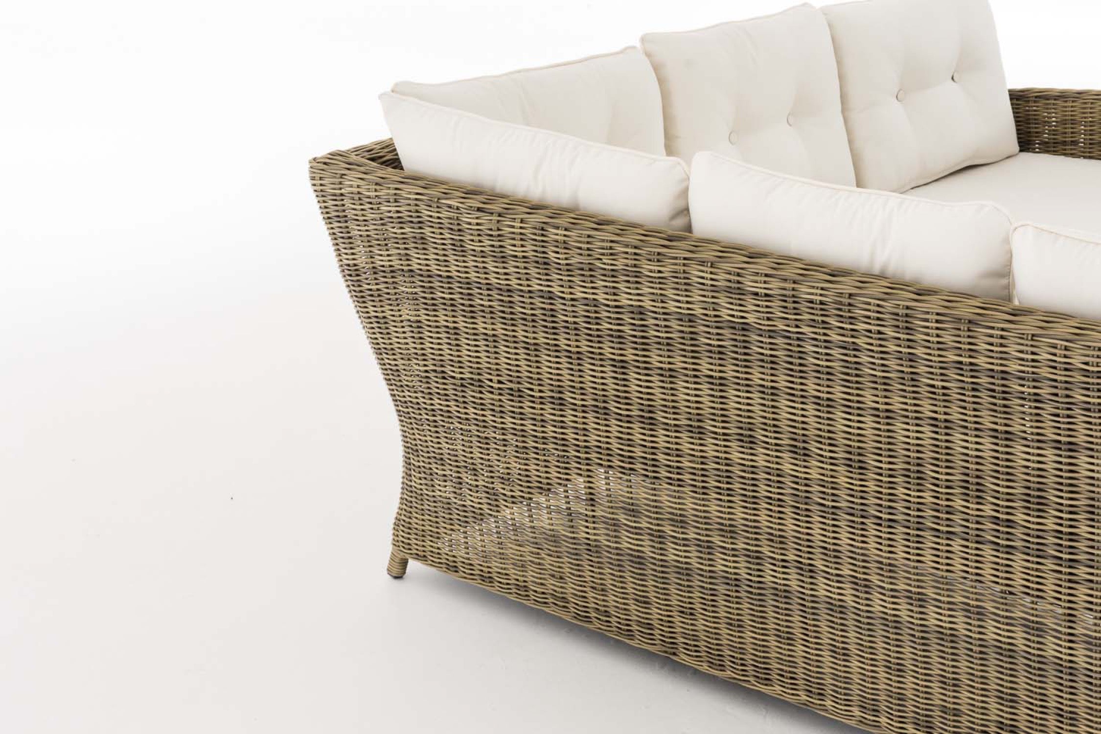 TPFGarden Eckgarnitur Siesta Rundrattan cremeweiß TPFGarden Eckgarnitur Siesta Rundrattan cremeweiß