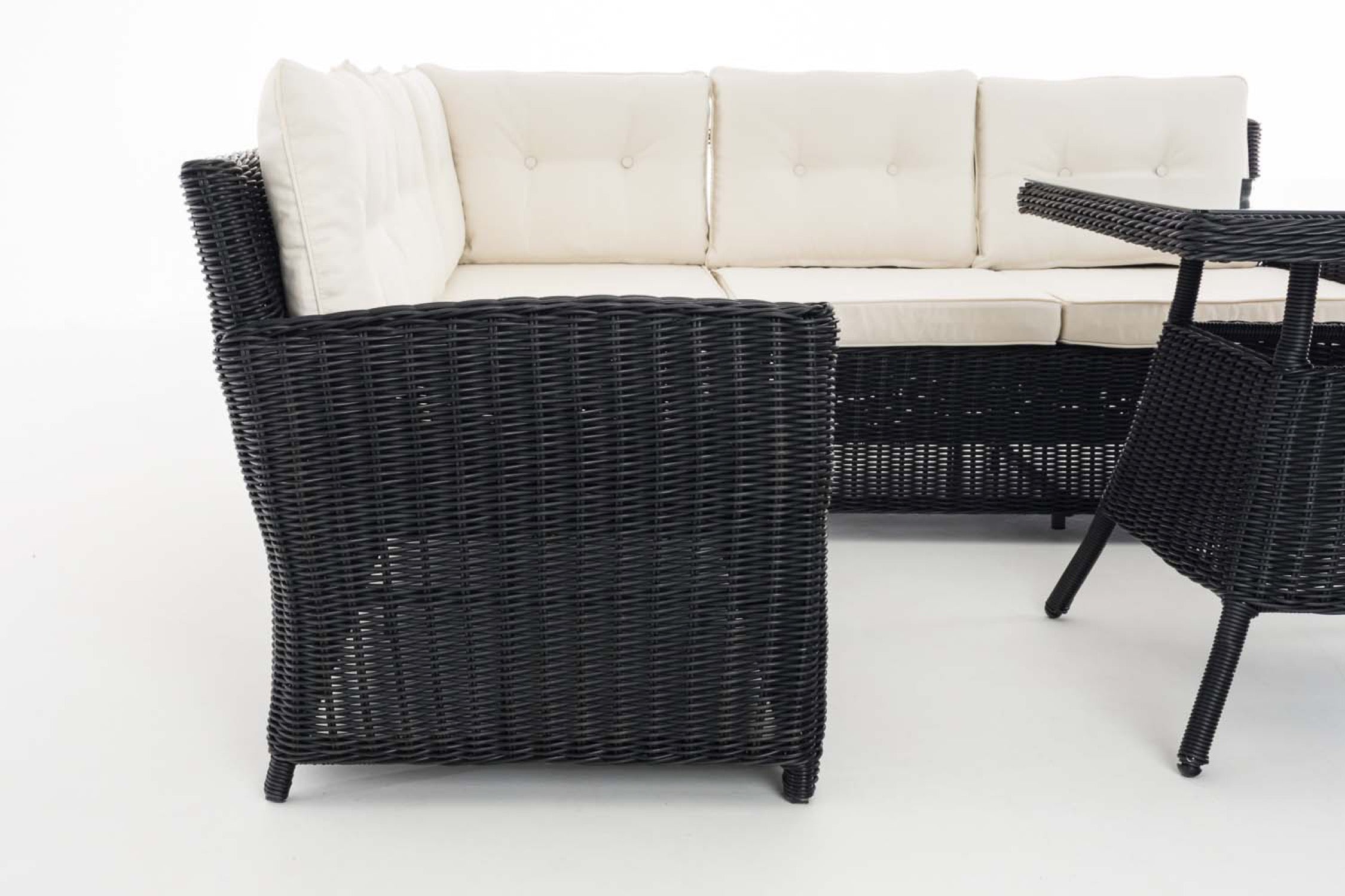 TPFGarden Eckgarnitur Siesta Rundrattan cremeweiß TPFGarden Eckgarnitur Siesta Rundrattan cremeweiß