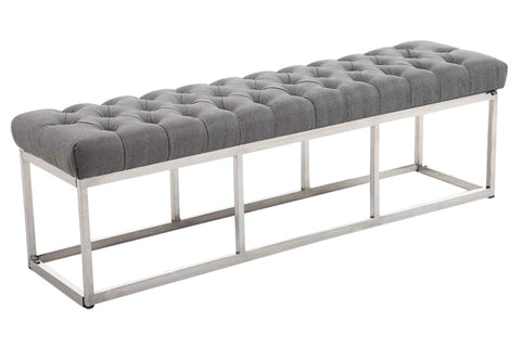 TPFLiving Sitzbank Amor Stoff - Gestell Edelstahl matt gebürstet - 150 TPFLiving Sitzbank Amor Stoff - Gestell Edelstahl matt gebürstet - 150