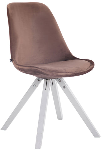 TPFLiving Besucherstuhl Toulon Samt Gestell Buchenholz Weiß Square TPFLiving Besucherstuhl Toulon Samt Gestell Buchenholz Weiß Square