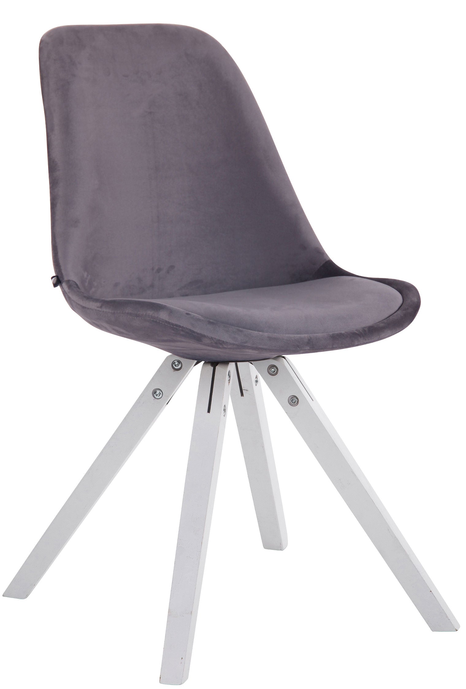 TPFLiving Besucherstuhl Toulon Samt Gestell Buchenholz Weiß Square TPFLiving Besucherstuhl Toulon Samt Gestell Buchenholz Weiß Square