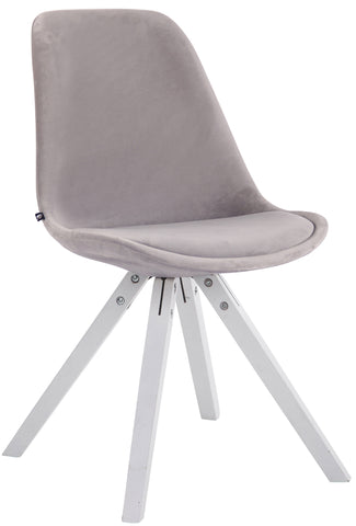 TPFLiving Besucherstuhl Toulon Samt Gestell Buchenholz Weiß Square TPFLiving Besucherstuhl Toulon Samt Gestell Buchenholz Weiß Square