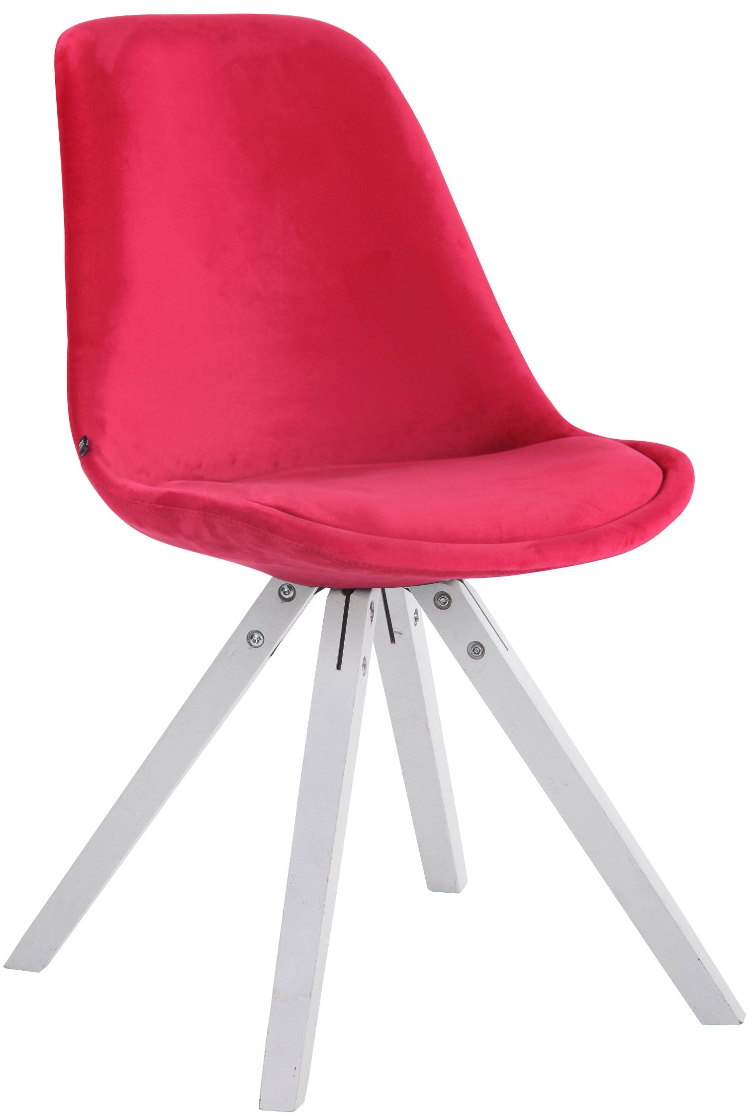 TPFLiving Besucherstuhl Toulon Samt Gestell Buchenholz Weiß Square TPFLiving Besucherstuhl Toulon Samt Gestell Buchenholz Weiß Square