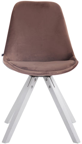 TPFLiving Besucherstuhl Toulon Samt Gestell Buchenholz Weiß Square TPFLiving Besucherstuhl Toulon Samt Gestell Buchenholz Weiß Square