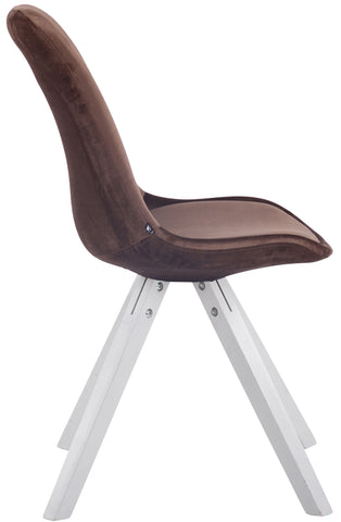 TPFLiving Besucherstuhl Toulon Samt Gestell Buchenholz Weiß Square TPFLiving Besucherstuhl Toulon Samt Gestell Buchenholz Weiß Square