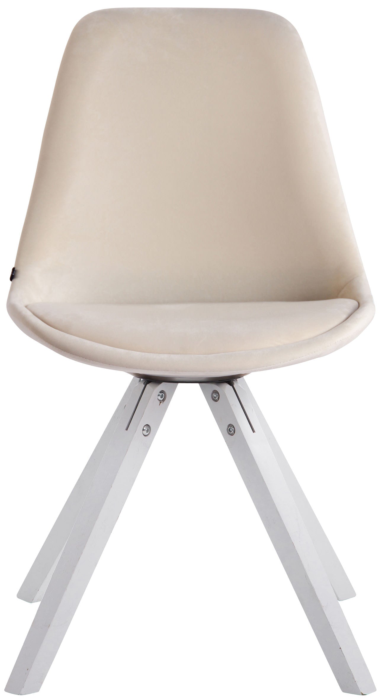 TPFLiving Besucherstuhl Toulon Samt Gestell Buchenholz Weiß Square TPFLiving Besucherstuhl Toulon Samt Gestell Buchenholz Weiß Square