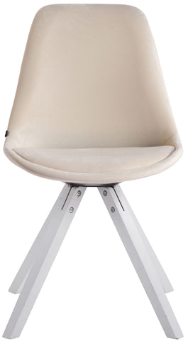 TPFLiving Besucherstuhl Toulon Samt Gestell Buchenholz Weiß Square TPFLiving Besucherstuhl Toulon Samt Gestell Buchenholz Weiß Square