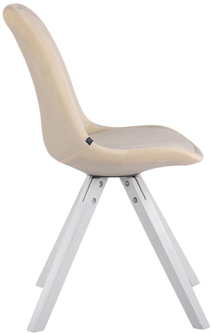 TPFLiving Besucherstuhl Toulon Samt Gestell Buchenholz Weiß Square TPFLiving Besucherstuhl Toulon Samt Gestell Buchenholz Weiß Square