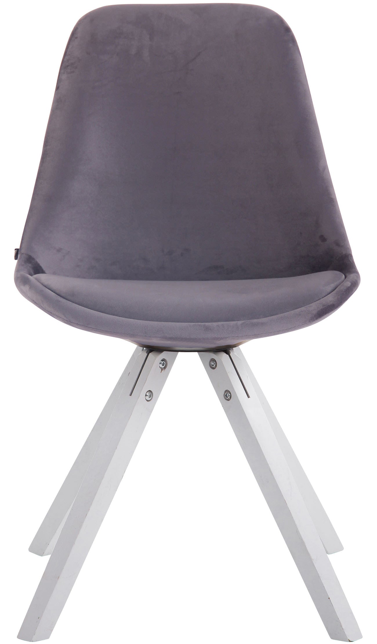 TPFLiving Besucherstuhl Toulon Samt Gestell Buchenholz Weiß Square TPFLiving Besucherstuhl Toulon Samt Gestell Buchenholz Weiß Square