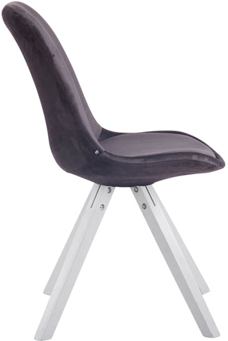 TPFLiving Besucherstuhl Toulon Samt Gestell Buchenholz Weiß Square TPFLiving Besucherstuhl Toulon Samt Gestell Buchenholz Weiß Square