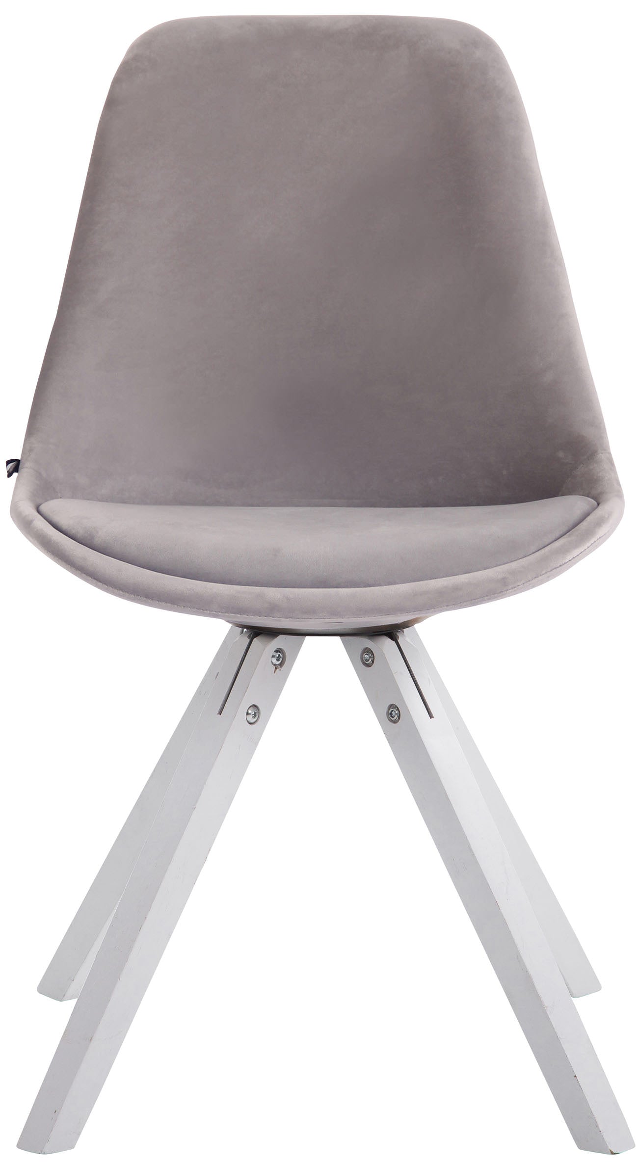 TPFLiving Besucherstuhl Toulon Samt Gestell Buchenholz Weiß Square TPFLiving Besucherstuhl Toulon Samt Gestell Buchenholz Weiß Square